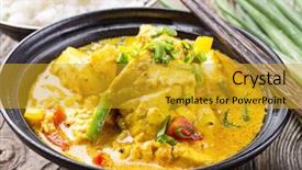  Presentation with food fish - Audience pleasing presentation design consisting of e banking - insurance life reimbursement protection concept backdrop and a gray colored foreground