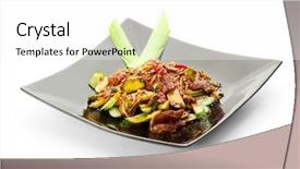  Presentation with hydroponics vegetables hydroponic vegetable - Beautiful presentation design featuring thai food - warm sweet beef with vegetables backdrop and a white colored foreground