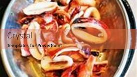  Presentation with thai food - Colorful PPT layouts enhanced with thai-food-fried-oegopsida backdrop and a red colored foreground