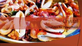  Presentation with thai food - Slides having thai-food-fried-oegopsida background and a red colored foreground