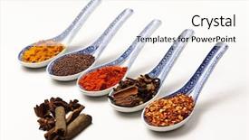  Presentation with thai food kitchen - Audience pleasing presentation theme consisting of thai food kitchen - various colourful spices backdrop and a cream colored foreground