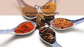  Presentation with thai food kitchen - Presentation theme consisting of thai food kitchen - various colourful spices background and a gold colored foreground