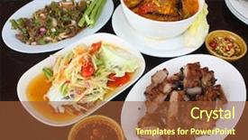 Presentation with thai food - Cool new slides with thai food backdrop and a tawny brown colored foreground