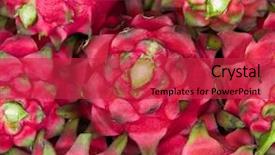  Presentation with dragon fruit - Beautiful presentation theme featuring thai fruit dragon fruit - geow backdrop and a red colored foreground