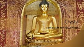  Presentation with chiang mai - PPT theme consisting of thai golden buddha statue background and a gold colored foreground