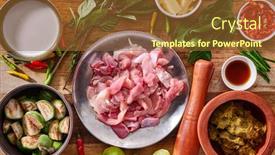  Presentation with chicken curry - Beautiful presentation theme featuring thai-green-chicken-curry-recipe backdrop and a tawny brown colored foreground