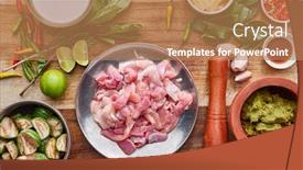  Presentation with chicken curry - PPT layouts enhanced with thai-green-chicken-curry-recipe background and a coral colored foreground