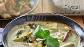  Presentation with chicken curry - Cool new presentation theme with thai-green-curry-with-chicken backdrop and a coral colored foreground