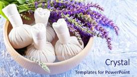  Presentation with sage - Slides enhanced with thai herbal compress massage background and a sky blue colored foreground