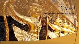  Presentation with golden - Theme consisting of thai king royal - golden goruga background and a  colored foreground