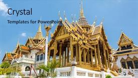  Presentation with bangkok - Presentation design enhanced with thai king royal - grand palace in bangkok thailand background and a  colored foreground