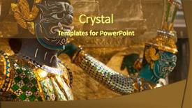  Presentation with bangkok - Beautiful PPT theme featuring thai king royal - statues grand palace bangkok backdrop and a  colored foreground