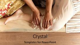  Presentation with thai - Presentation theme enhanced with thai massage of young girl background and a coral colored foreground