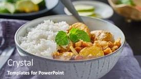  Presentation with chicken curry - PPT layouts having thai-massaman-chicken-curry background and a gray colored foreground