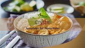  Presentation with chicken curry - Presentation theme with thai-massaman-chicken-curry background and a gold colored foreground