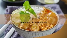  Presentation with chicken curry - Amazing slide set having thai-massaman-chicken-curry backdrop and a gold colored foreground