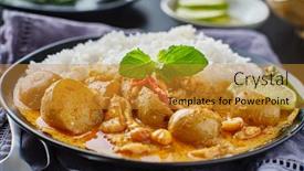  Presentation with curry - Audience pleasing slide deck consisting of thai-massaman-curry-on-plate backdrop and a gold colored foreground