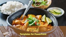  Presentation with chicken curry - Presentation consisting of thai-massaman-curry-with-chicken background and a red colored foreground