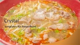  Presentation with thai food - PPT layouts having thai noodles traditional food background and a yellow colored foreground