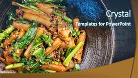  Presentation with pad thai - Presentation featuring thai pad see ew noodles background and a ocean colored foreground