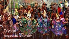  Presentation with thai - Amazing slides having thai puppets backdrop and a tawny brown colored foreground