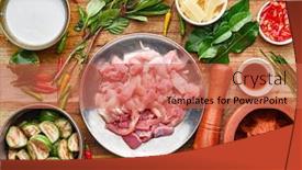  Presentation with recipe - Slides enhanced with thai-red-curry-recipe background and a red colored foreground