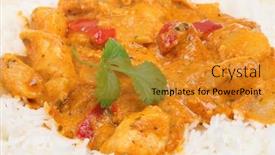  Presentation with jasmine - PPT theme with thai red curry with jasmine rice background and a gold colored foreground