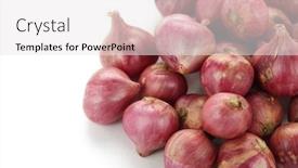  Presentation with red onion - Presentation theme enhanced with thai red onion thai red shallot background and a white colored foreground