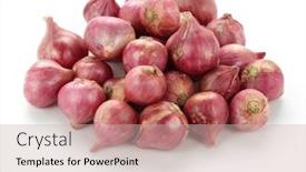  Presentation with red onion - Slides consisting of thai red onion thai red shallot background and a soft green colored foreground