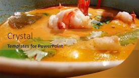  Presentation with milk coconut - Beautiful slides featuring thai-shrimps-with-coconut-milk backdrop and a gold colored foreground