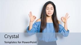  Presentation with beautiful midnight sun over - Slide deck featuring thai smile - beautiful brunette woman over isolated background and a light blue colored foreground