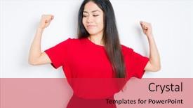  Presentation with sexy santa woman red - Amazing presentation design having thai smile - beautiful brunette woman wearing red backdrop and a red colored foreground