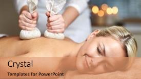  Presentation with young healthy people - Audience pleasing slide deck consisting of thai smile - people beauty spa healthy lifestyle backdrop and a coral colored foreground