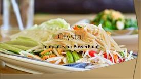  Presentation with papaya - Slide set with thai-som-tam-papaya-salad background and a yellow colored foreground