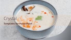  Presentation with thai - Presentation theme consisting of thai-soup-with-coconut background and a lemonade colored foreground