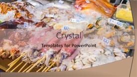  Presentation with food market - Amazing slides having thai-street-food-at-night backdrop and a coral colored foreground