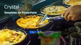  Presentation with food market - Theme enhanced with thai-street-food-at-night background and a tawny brown colored foreground