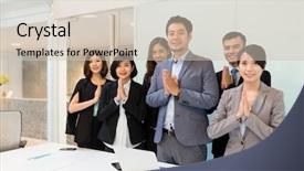  Presentation with thai - Amazing presentation design having thai style greeting in business backdrop and a soft green colored foreground