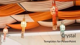  Presentation with thai - PPT theme enhanced with thai style handmade paper lantern background and a lemonade colored foreground