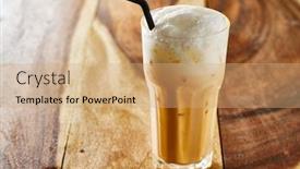  Presentation with straw - Beautiful presentation theme featuring thai-tea-in-glass backdrop and a coral colored foreground