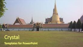  Presentation with thai temple - Theme enhanced with thai temple background and a  colored foreground