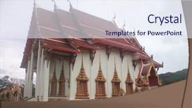  Presentation with thai temple - Slide set having thai temple background and a  colored foreground