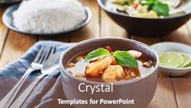  Presentation with thai - Slide deck enhanced with thai-tom-yum-goong-soup background and a violet colored foreground