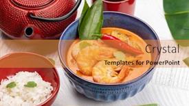  Presentation with thai - PPT layouts having thai-tom-yum-soup background and a gold colored foreground