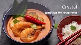 Presentation with thai - Theme featuring thai-tom-yum-soup background and a gray colored foreground