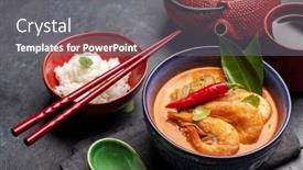  Presentation with thai - Presentation consisting of thai-tom-yum-soup background and a gray colored foreground