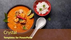  Presentation with thai - Slides featuring thai-tom-yum-soup background and a tawny brown colored foreground