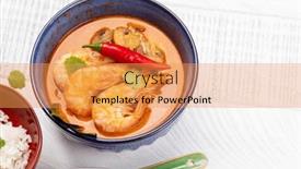  Presentation with thai - Theme with thai-tom-yum-soup background and a yellow colored foreground