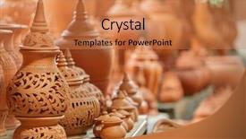  Presentation with thai culture - Cool new presentation theme with thai traditional clay pottery backdrop and a coral colored foreground