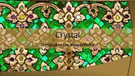  Presentation with thai temple - PPT theme enhanced with thai traditional ornament on temple background and a gold colored foreground